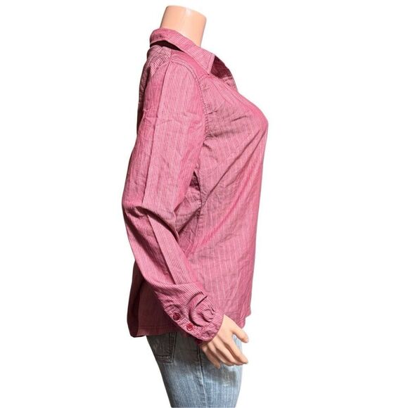 Pulp front yoke half button garnet henley top L - Picture 6 of 7